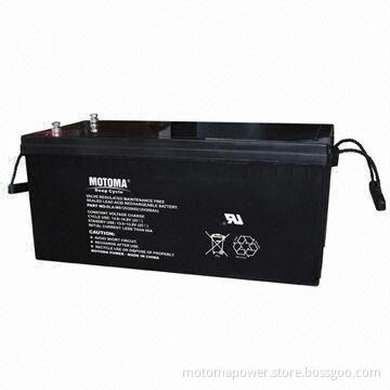 12V/200Ah Power Storage SLA Battery with 1200 Cycles, for Solar and Wind Energy System